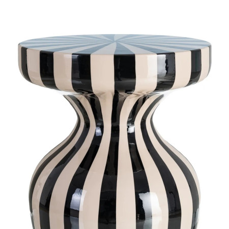 Table d'appoint motif zèbre noir et...
