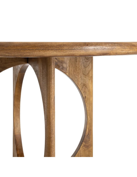 Table de repas ronde en bois massif de manguier