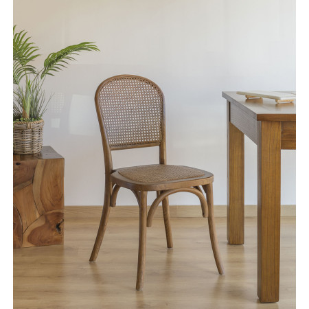 Chaise style bistrot en chêne et...