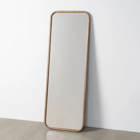 Miroir en bois clair aux bords arrondis Miroir en bois clair aux bords arrondis
