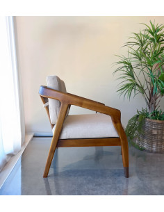 Fauteuil bas en bois massif... 2