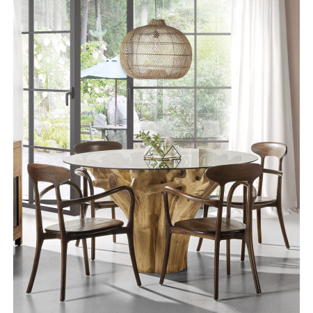 Fauteuil de repas en teck massif...