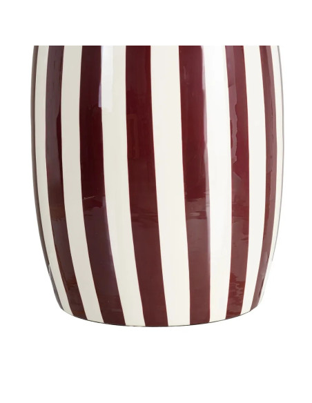 Table d'appoint ou tabouret motif rayé Bordeaux