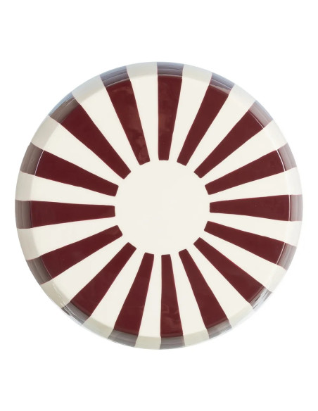 Table d'appoint ou tabouret motif rayé Bordeaux