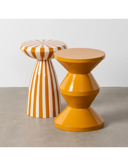 Table d'appoint ou tabouret motif rayé