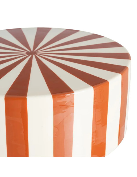 Table d'appoint ou tabouret motif rayé