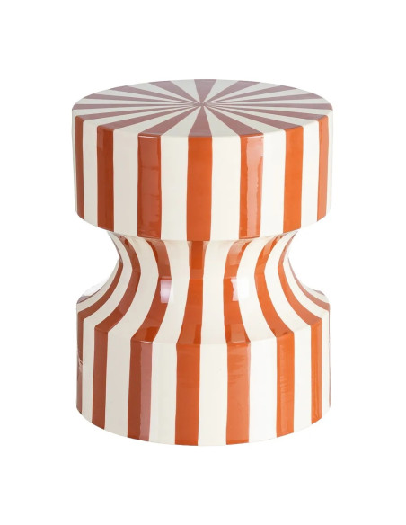 Table d'appoint ou tabouret motif rayé