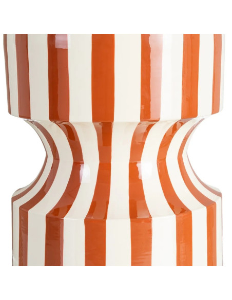 Table d'appoint ou tabouret motif rayé