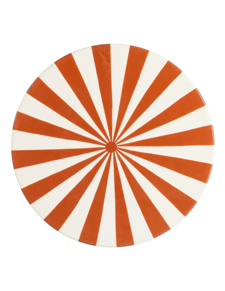 Table d'appoint ou tabouret motif rayé