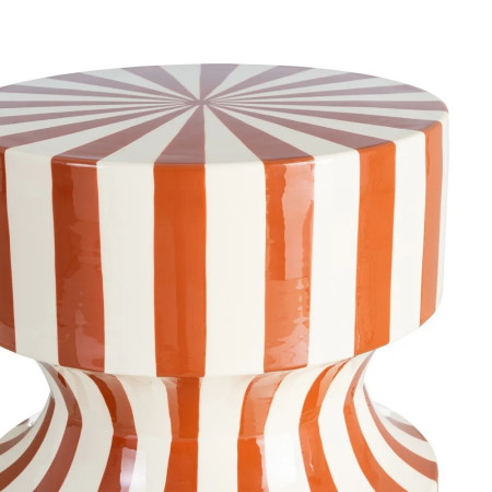 Table d'appoint ou tabouret motif rayé
