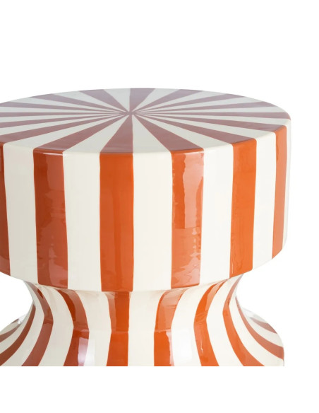 Table d'appoint ou tabouret motif rayé