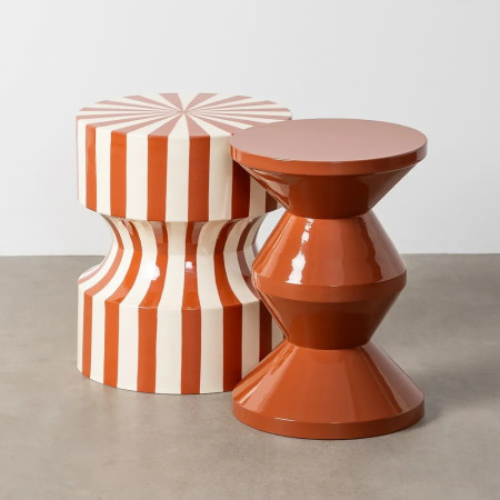 Table d'appoint ou tabouret motif rayé