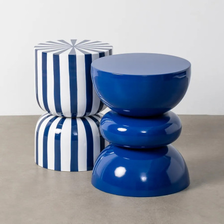 Table d'appoint ou tabouret motif rayé