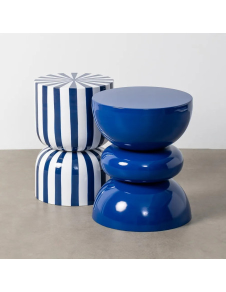 Table d'appoint ou tabouret motif rayé