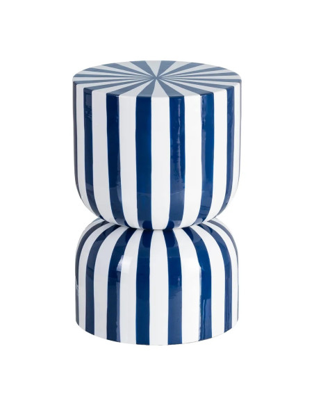 Table d'appoint ou tabouret motif rayé