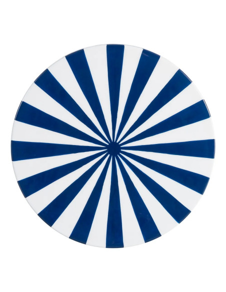 Table d'appoint ou tabouret motif rayé