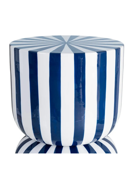 Table d'appoint ou tabouret motif rayé