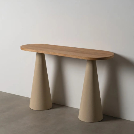 Console plateau ovale avec pieds métal Console plateau ovale avec pieds métal