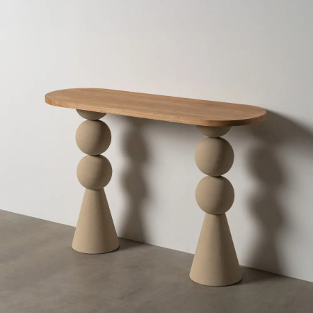 Console plateau ovale avec pieds métal Console plateau ovale avec pieds métal