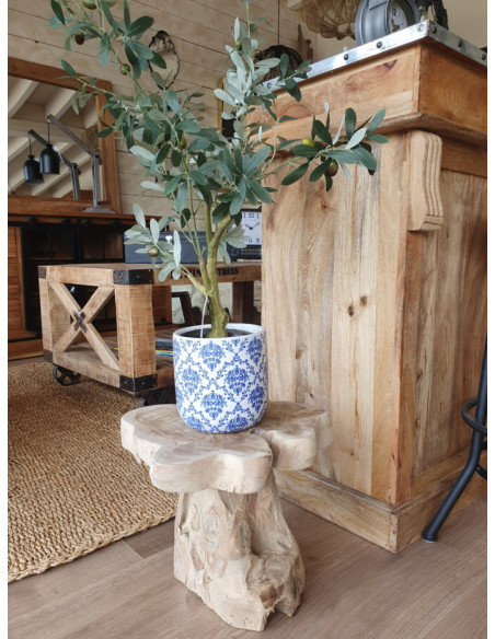 Support pour plantes tronc d'arbre