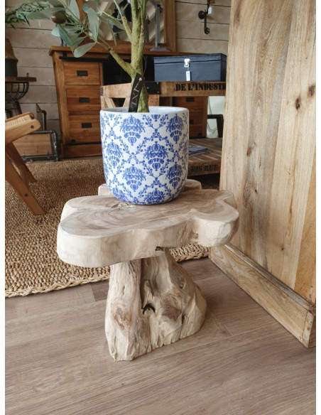 Support pour plantes tronc d'arbre