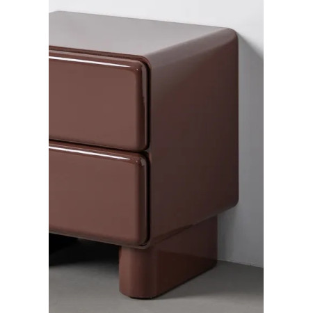 Table de chevet 2 tiroirs bois laqué