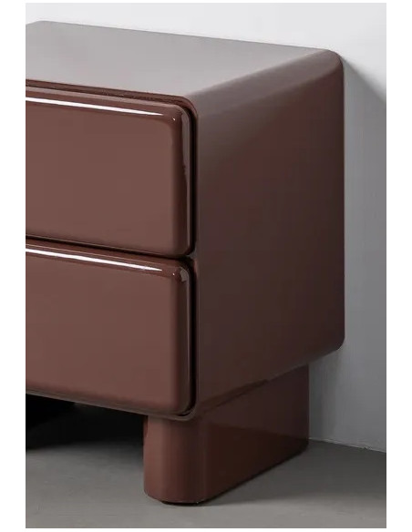 Table de chevet 2 tiroirs bois laqué