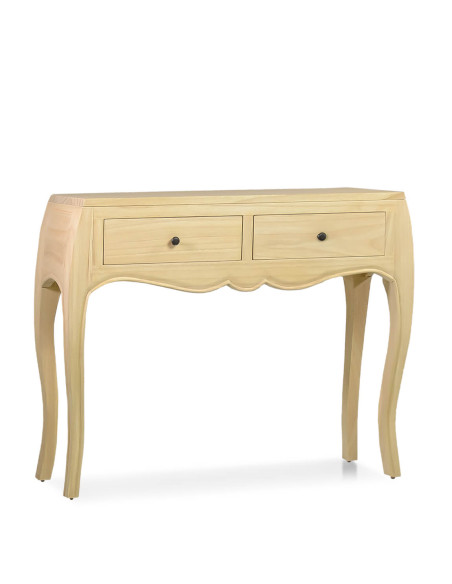 Console en bois massif pieds galbés