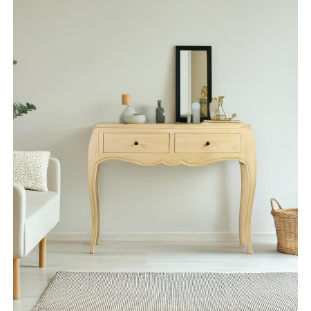 Console en bois massif pieds galbés