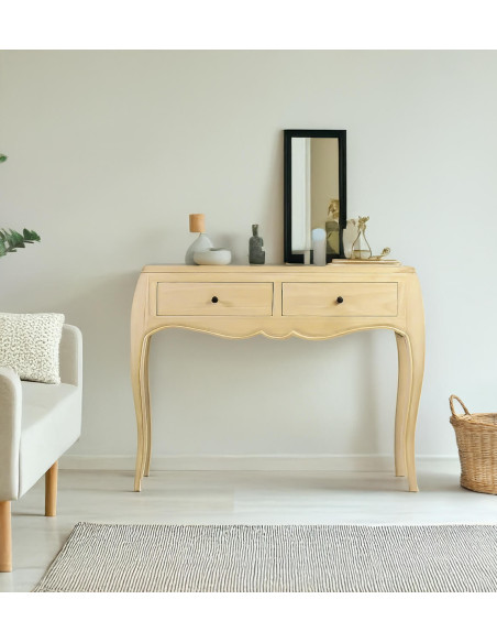 Console en bois massif pieds galbés