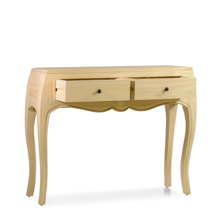 Console en bois massif pieds galbés