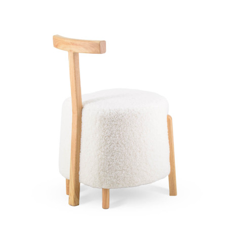 Pouf rond avec poignée tissu moumoute...