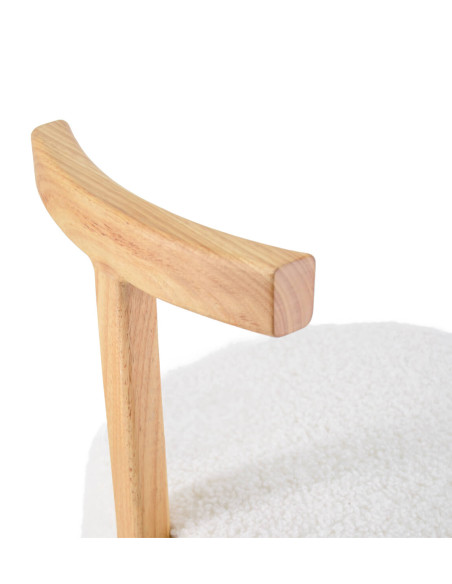 Pouf rond avec poignée tissu moumoute en laine