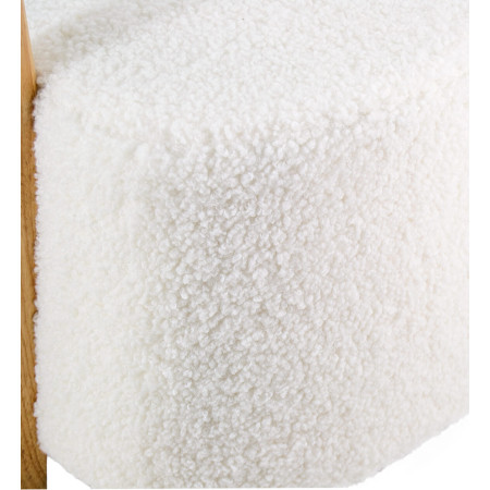 Pouf rond avec poignée tissu moumoute...