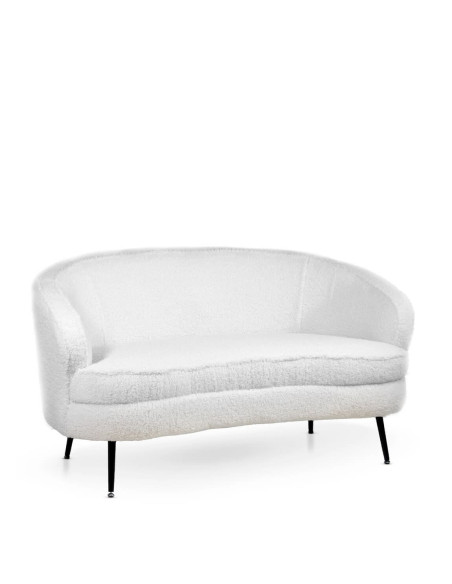 Canapé banquette forme haricot tissu laine