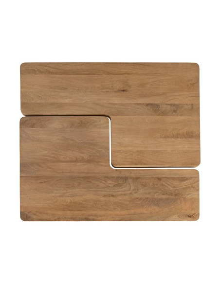 Lot de 2 tables basses modulables en bois massif clair