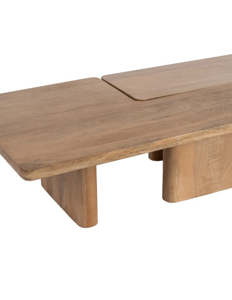 Lot de 2 tables basses modulables en bois massif clair