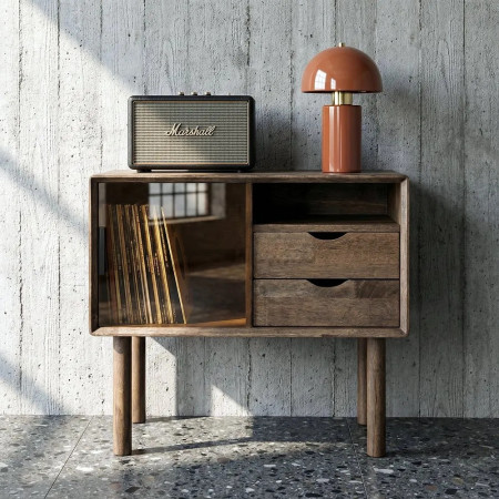 Meuble pour vinyles avec deux tiroirs Meuble pour vinyles avec deux tiroirs