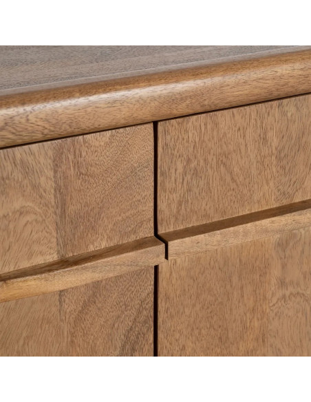 Bahut arrondi en bois massif de manguier avec tiroirs