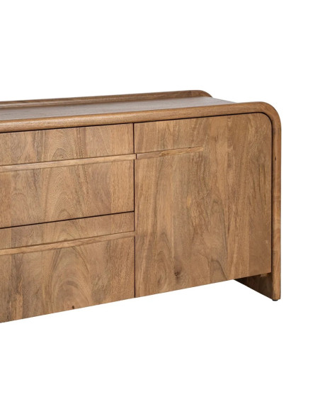 Bahut arrondi en bois massif de manguier avec tiroirs