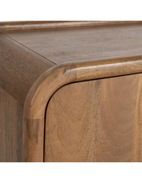 Bahut arrondi en bois massif de manguier avec tiroirs