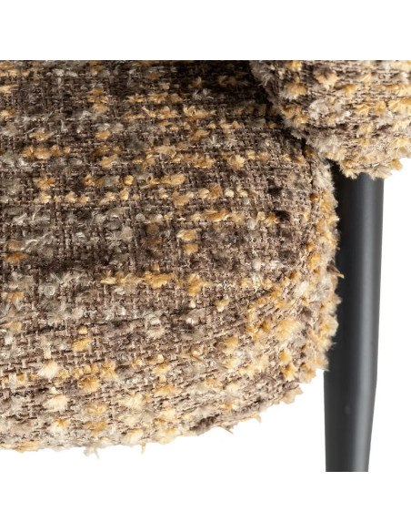 Lot de 2 fauteuils bas en tissu texturé piètement métal