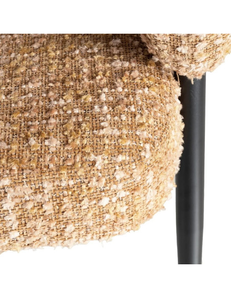 Lot de 2 fauteuils bas en tissu texturé piètement métal