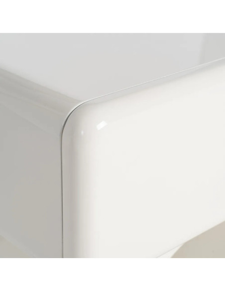 Chevet arche avec tiroir laqué crème