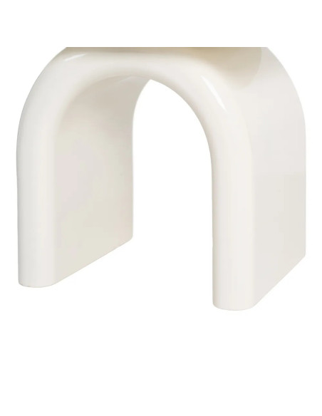 Chevet arche avec tiroir laqué crème