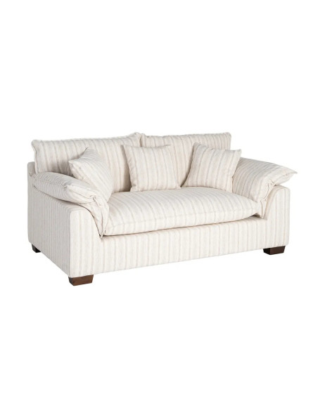 Canapé en tissu rayé avec coussins très confortable