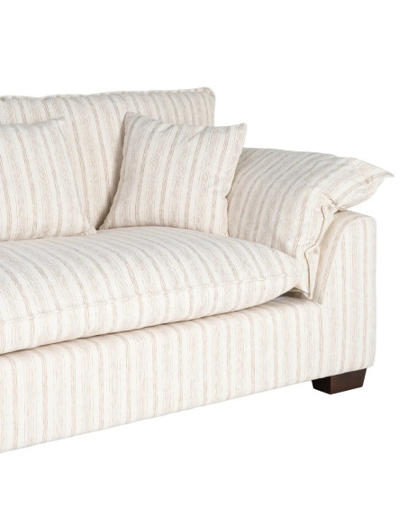 Canapé en tissu rayé avec coussins très confortable