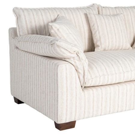 Canapé en tissu rayé avec coussins...