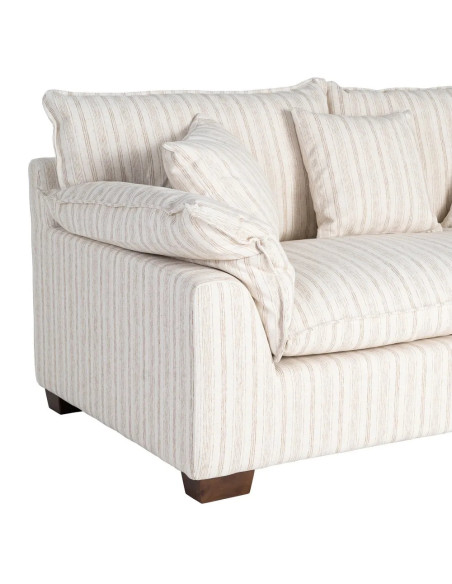 Canapé en tissu rayé avec coussins très confortable