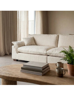 Canapé en tissu rayé avec...